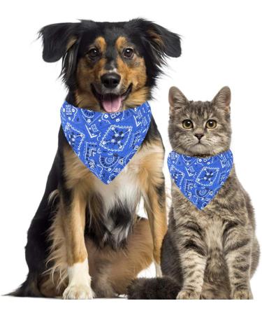 Adjustable Dog Bandana Headscarves | Pet Neckerchief for Small Dogs & Cats - Blue S - Buy Online on GoSupps.com