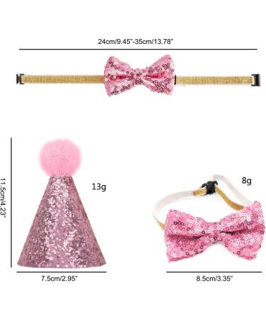 Buy Dog Birthday Hat Set - Sequin Accessories for Pet Parties | Blue & Pink 2 Pieces - Buy Online on GoSupps.com