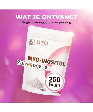 MyoInositol powder 100 pure Inositol powder 2000mg daily dosage 250 grams Vitamin B7 Tasteless & soluble Without unnecessary additives LUTO Supplements - Buy Online on GoSupps.com