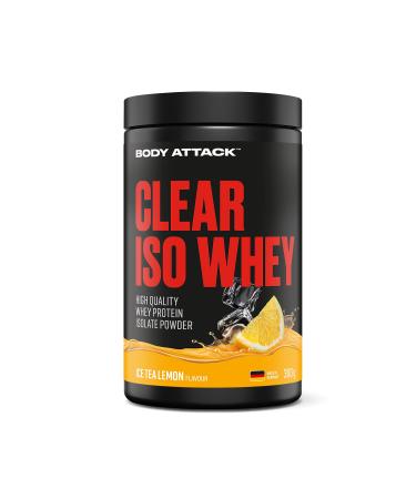 Body Attack Clear Iso Whey Ice Tea Lemon 300 g Fabriqu en Allemagne Isolat rafra chissant et transparent de prot ines de lactos rum 24 g de prot ines et 11 400 mg d'EAA par Iso Whey Shake