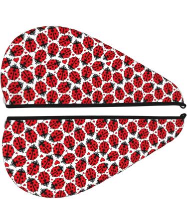 Floral Doodle Ladybird Love Microfiber Hair Towel - Super Absorbent Coral Velvet Wrap for All Hair Types - Quick Dry Hair Cap for Women - Buy Online on GoSupps.com