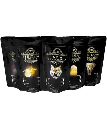 Coffee Globetrotter Gift Set - 5x100g Rare Whole Beans from Around the World | Discover Unique Coffee Flavors - Buy Online on GoSupps.com