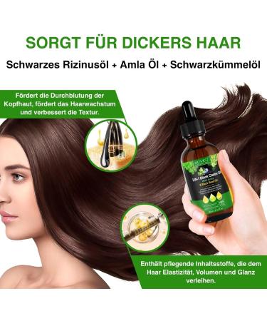 P-Beauty 3x 3in1 Hair Oil with Castor Oil Amla & Nigella 60ml - strengthens hair for hair growth skin & hair hydration - oil against hair loss - Buy Online on GoSupps.com