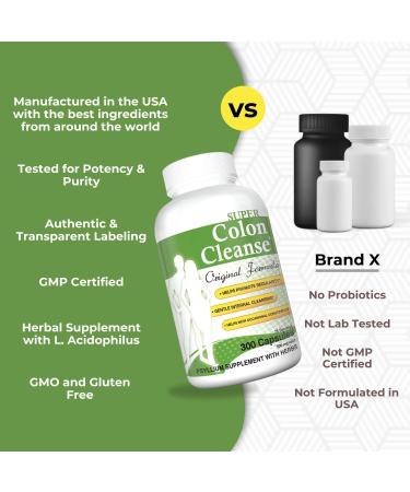 Health Plus Super Colon Cleanse - 300 Capsules for Digestive Support & Constipation Relief | Psyllium Husk & Senna Leaf - 6 Cleanses - Buy Internationally - Buy Online on GoSupps.com