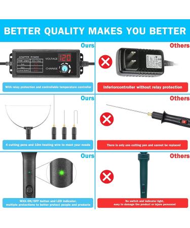 Aolloa 4 in 1 Hot Foam Cutter Set with Digital Voltage Controller | Electric Cutting Machine Pen Kit for Polyethylene Styrofoam Carving - Buy Online on GoSupps.com