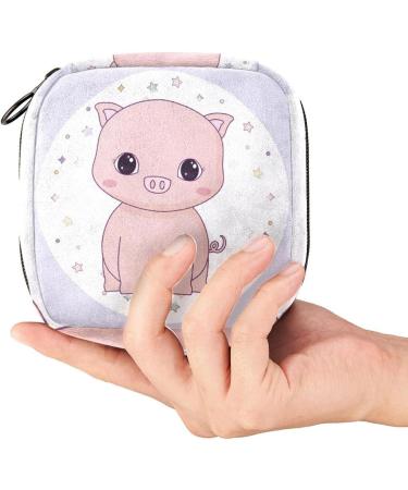 Animal Piggy Sanitary Napkin Storage Bag | Menstrual Cup Pouch & Makeup Organizer for Girls | Portable & Large Capacity | Multicoloured 09 - Buy Online on GoSupps.com