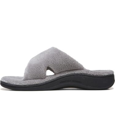 Vionic Women's Indulge Pauline Slipper - Comfortable Open Toe Spa Slippers with Arch Support & Three-Zone Comfort | Light Grey Size 9 Med - Ideal for Ladies - Buy Online on GoSupps.com