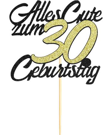 Happy 30th Birthday Cake Topper - Sumerk 30 Years Cake Decoration for Boys & Girls - Perfect Tortendendeko for 30th Birthday Celebrations - Buy Online on GoSupps.com