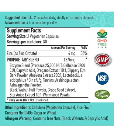 Candida Complex Oregano Oil Digestive Enzymes Candida Cleanse Non-GMO Probiotic Supplement with Organic Herbs Caprylic Acid Grape Seed Extract 60 Vegetarian Capsules 60 Count (Pack of 1) - Buy Online on GoSupps.com