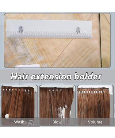 Acrylic Hair Extension Holder - Portable Hair Extensions Stand Wall Hanger with Suction Cups | Hair Extension Wigs Sectioning Display Holder Stand for Clip-in Extensions Styling Washing Braiding White - Buy Online on GoSupps.com