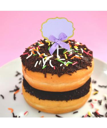 Cupcake Toppers 10 Pieces Paper Writable Cake Toppers for Birthday Baby Shower Party Celebration Cake Desert Decoration Blue Pink Purple Green Yellow - Buy Online on GoSupps.com