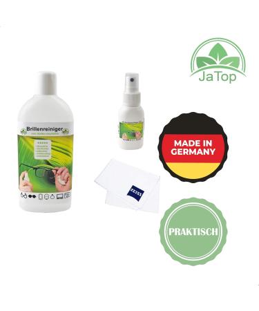 Jatop Glasses Cleaner 50ml & 250ml - Alcohol-Free Anti-Fog Streak-Free Formula with Cleaning Cloth for Eyeglasses Monitors & Displays - Buy Online on GoSupps.com
