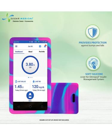 Omnipod Dash Gel Skin Pink/Purple/Turquoise Tie-Dye Silicone Cover for Omnipod Dash Device - Buy Online on GoSupps.com