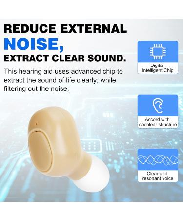 Mini Hearing Amplifiers for Adults | Rechargeable Seniors Hearing Aid with Noise Cancelling | LED Power Display | Beige - Buy Online on GoSupps.com