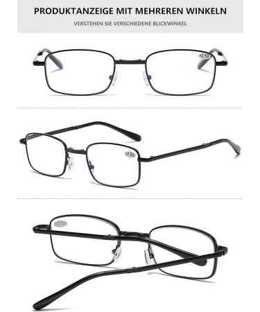 Lanomi Foldable Varifocals Reading Glasses for Men & Women - Self-Tinting Photochromic Multifocus with Flashing Light Filter - Black - Includes Case - 2.0x - Buy Online on GoSupps.com