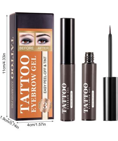 Eyebrow Makeup | Peel Off Sweatproof Tinted Brow Gel with Brow Templates - 3 Days Eyebrow Dye Tools for Women and Girls Long Lasting Eye Brow Cosmetics - Buy Online on GoSupps.com