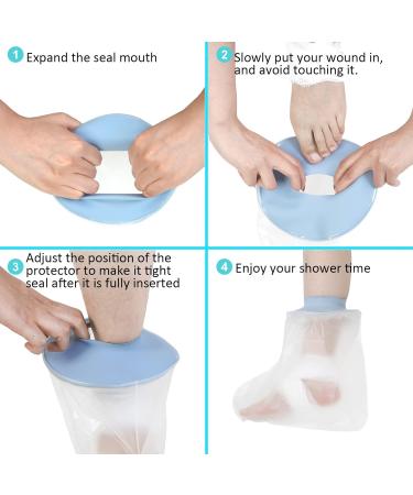 EVERCRYO Waterproof Adult Ankle Cast Cover - Reusable Bandage Protector for Shower Bath - Watertight Protection for Broken Foot Ankle - Blue - Buy Online on GoSupps.com