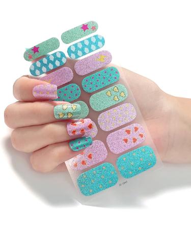 On Nail Polish Strips Glitter Starry Marble Semi Cured Gel Nail Polish Strips Gel Nail Stickers Full Nail Wraps on Nail Polish Strips Ze0244 - Buy Online on GoSupps.com