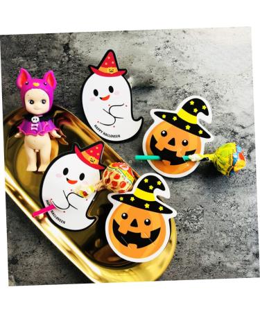 OFFSCH 50pcs Ghost Lollipops Wedding Decorations Christmas Santa Claus Decoration Display Rack Decoration Card Lollipops Sewing Thread Holder Stand Diy Cards Halloween Sugar Card - Buy Online on GoSupps.com