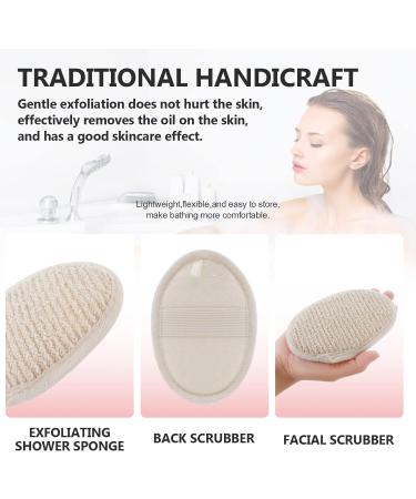 Sibba 2-Piece Natural Luffa Pads - Double-Sided Exfoliating Scrubber for Men & Women | Deep Cleansing Sponges for Body Face & Back - Buy Online on GoSupps.com