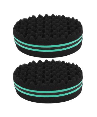 Andux Zone Double Side Twist Hair Afro Braid Style Dreadlock Sponge Curls sponge 2 PCS JFHM-01 (Green)