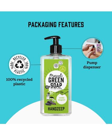 Marcel's Green Soap Hand Soap - Tonka & Muguet | 100% Eco-Friendly Vegan & Biodegradable - 500ml Pack - Buy Online on GoSupps.com