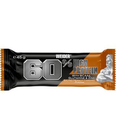 Weider 60% Protein Bar 24-Pack | High Protein with Glutamine & BCAA | Salted Peanut-Caramel - Best for Muscle Building & Fitness - Buy Online on GoSupps.com