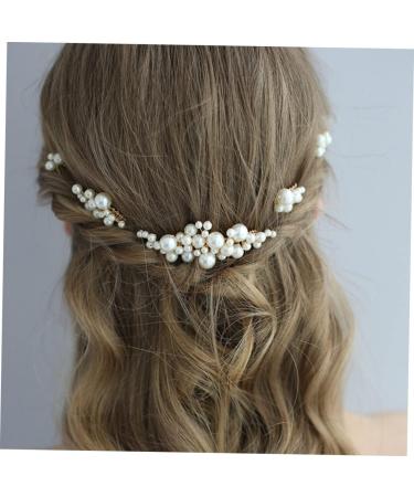 Ipetboom 1 Set Bride Wedding Hairpin Metal Hair Comb Bridal Hairpin Girls Hair Clips Wedding Hair Clips for Brides Flower Hair Clips for Women Zinc Alloy Big Pearl Hair Stick - Buy Online on GoSupps.com