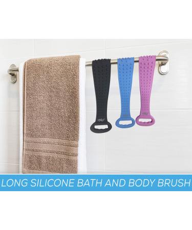 Avilana Extended 31.5 Silicone Back Scrubber for Men and Women - Easy to Clean, Hygienic - Gray - Buy Online on GoSupps.com