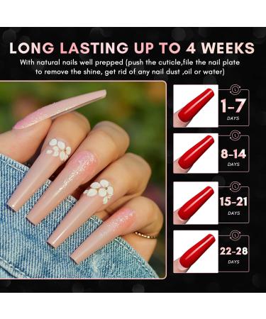 Makartt XXL Ballerina Press On Nail Set - Ultra Long Half Cover Tips & 4 Glue - 245 Pieces for Nail Art - Buy Online on GoSupps.com