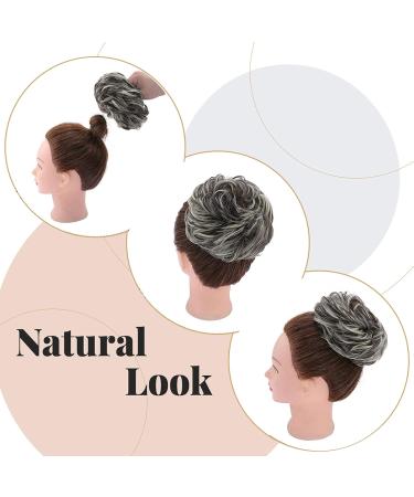 Silk-Co Hair Part with Rubber Band | Wavy Soft Dutt & Thickening Hair Extensions - Medium Brown & Bleach | 45g Messy Bun Updos - Buy Online on GoSupps.com