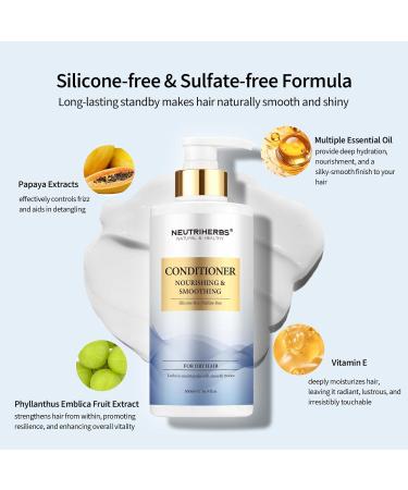 Neutriherbs Hair Conditioner for Dry Frizzy Hair | Smoothing & Nourishing with Argan Sweet Almond & Avocado Oil | 16.9 Fl Oz - International Shipping Available - Buy Online on GoSupps.com