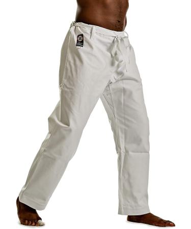 Ronin Heavyweight Karate Pants - 100% Cotton 12oz | Black, White, or Camouflage | Traditional Drawstring Waist | White Size 4 - Buy Online on GoSupps.com