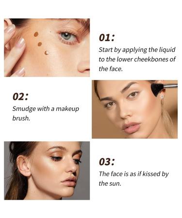 MAEPEOR Natural Bronzer Shimmer Contour Makeup Liquid - Light Gold Shade for Women and Girls - Buy Online on GoSupps.com