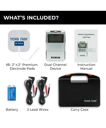 Buy TENS 7000 Digital TENS Unit - Pain Relief Device with 48 Electrode Pads for Back Neck Sciatica & Nerve Pain - International Shipping Available - Buy Online on GoSupps.com