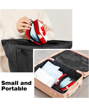 Canada Flag Sanitary Napkin Storage Bag - Portable Feminine Product Pouch for Girls & Women - Buy Online on GoSupps.com