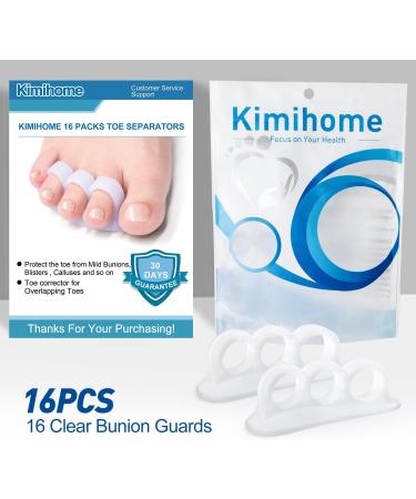 Kimihome 16-Pack Bunion Guards with Attached Toe Separator - Toe Straightener for Overlapping Toes - Relief from Big Toe Drifting - Gel Bunion Corrector with Triple Loops - Buy Online on GoSupps.com