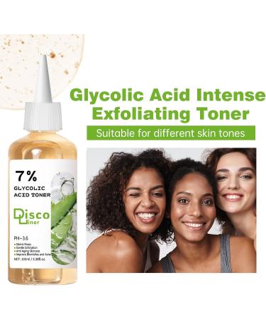 7% Glycolic Acid Exfoliating Toner Hydrating Facial Toner Smooth Glowing Skin Even Skin Tone Improve Skin Texture Gentle Formula for Daily Use 3.38 Fl Oz (Pack of 1) - Buy Online on GoSupps.com