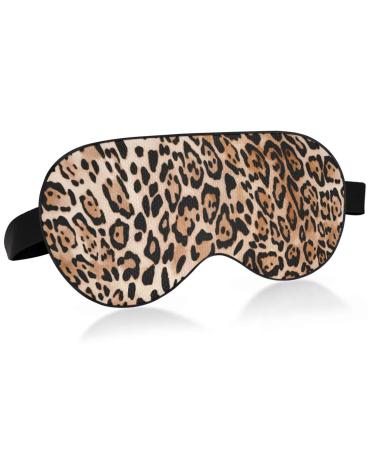 Haskirky Light Blocking Eye Mask Breathable and Adjustable Adult Men and Women Travel on Business Trips Yoga Meditation Light Smooth Comfortable Eye Mask Office Deep Sleep Goodies Leopard Print