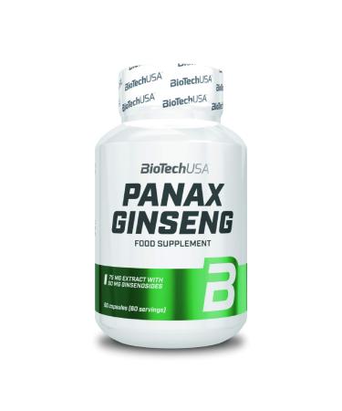 BioTechUSA Panax Ginseng | 75 mg Natural Korean Ginseng Extract | 60 mg Ginsenosides | 60 Capsules