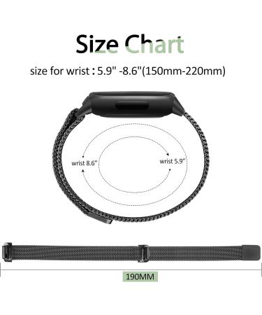 Oumida Fitbit Inspire 3 Bracelet - Premium Stainless Steel Replacement for Men & Women | Strong Magnet Black Band - Buy Online on GoSupps.com