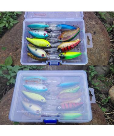 ZWMING Bass Crankbait Fishing Lures Set - 14pcs 3D Eyes Swimbait for Freshwater & Saltwater Fishing - Buy Online on GoSupps.com
