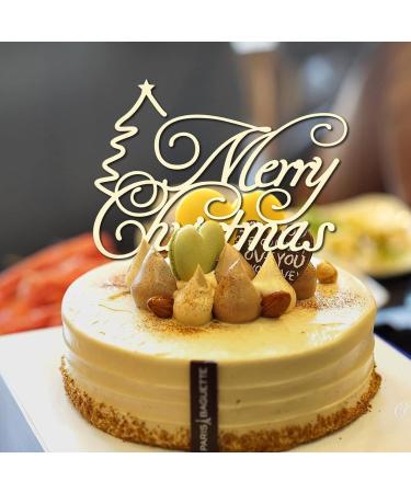 Merry Christmas Cake Topper Reindeer Letter Dessert Food Fruit Cupcake Topper Cheers to 2022 Letter Wood Gold Glitter Party Anniversary Pastries Decorations Fabulous Gifts for Children Women Style-3 - Buy Online on GoSupps.com