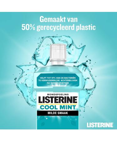  Listerine Listerine Cool Mint Mild Taste alcohol-free mouthwash with essential oils helps eliminate bacteria and ensures long-lasting fresh breath 6 x 500 ml - Buy Online on GoSupps.com