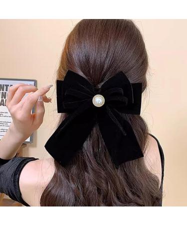 Hair Ribbon Hair Bow Clips Velvet Hair Bows for Women 2PCS Velvet Bow Clip 6.3 Inch Soft Velvet Ribbon Bows for Hair French Velvet Bow Hair Clip for Girls - Buy Online on GoSupps.com