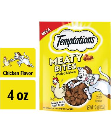 Temptations Meaty Bites Cat Treats - Soft & Savory, Multiple Chicken Flavors - 4.12oz (1 Pack) - Buy Online on GoSupps.com
