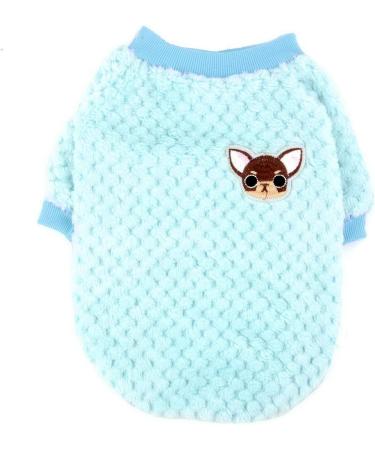 Zweitea Fleece Dog Sweater for Small Dogs - Warm & Soft Winter Jacket for Puppies & Cats - Blue (1 Pack) - Buy Online on GoSupps.com