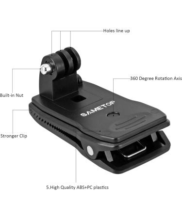 Sametop Rucksack Clip Bracket for GoPro Hero 12-1 Fusion & Max - International Shipping Available! - Buy Online on GoSupps.com