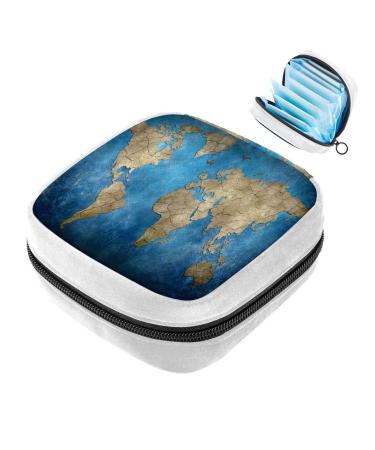 GIAPB Sanitary Napkin Storage Bag Period Bag Tampon Bag Makeup Bag Pad Pouch Blue Art Color4541