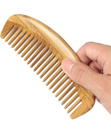 Onedor Handcrafted Green Sandalwood Wooden Comb - Natural Anti-Static Hair Detangler (Oval Fine Tooth) - Men and Women - Buy Online on GoSupps.com